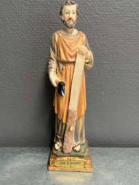 Heiligenbeeld Jozef de arbeider, werkman, resin, 23 cm (4)