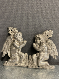 Engelen, putti, tin, 10 cm, per paar Ex voto