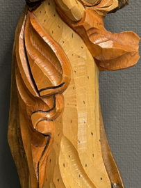 Heiligenbeeld Maria met kind, Esdoornhout, Hongaars houtsnijwerk, 50 cm (8)