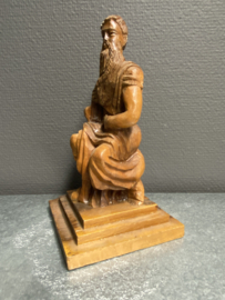 Heiligenbeeld Mozes, olijfhout, 21cm (3)