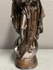 Heiligenbeeld Maria en kind op halve maan, gips,  23 cm (5)