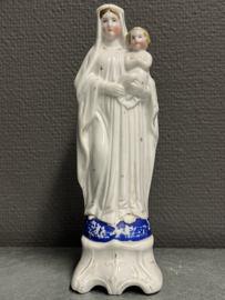 Heiligenbeeld Maria met kind, Biscuit porselein, 1880,  22 cm (5)