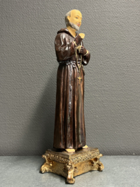 Heiligenbeeld Pater Pio van Pietrelcina, 32 cm hoog, resin (1)