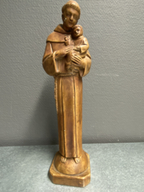Heiligenbeeld Antonius van Padua 29 cm, gips  jaren '30 (5)