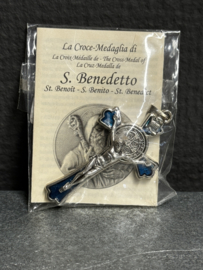 Benedictus kruis geëmailleerd,  8 x 4.5 cm