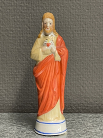 Heiligenbeeld Jezus Heilig Hart 13 cm, biscuit porselein 1900 (1)