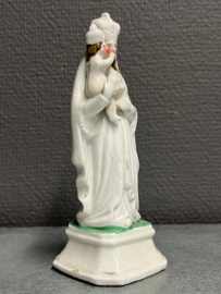 Heiligenbeeld Maria met kind, biscuit porselein, 15cm, eind 1800 (3)