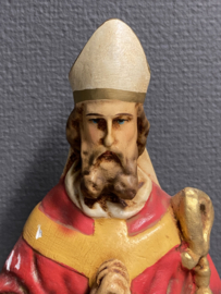 Ambrosius van Milaan Heilige 45 cm gips / St. Ambrose of Milan 45 cm plaster (5) (beschadigt)