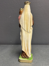 Heiligenbeeld Maria O.L.V. van Scapulier (van de berg Karmel), gips, 21cm (2)