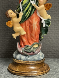 Heiligenbeeld Maria die de Knopen ontwart, resin, 15 cm. (10)