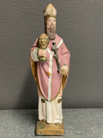 Heiligenbeeld Norbertus van Xanten, bisschop, 21 cm, gips (8)