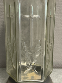 Graf kaars houder, 29 cm, glas en plastic (8)