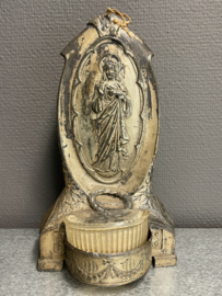 Wijwater bakje,metaal, Jezus Heilig Hart, 27 cm (8)