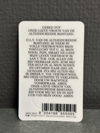 Devotiemedaille Maria altijd durende bijstand inclusief bidprentje, 2.5 CM