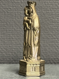 Heiligenbeeld Maria met kind (vuistbeeldje), koper 10 cm hoog (3)