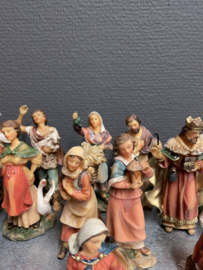 Kerstgroep, 46 delen, resin, 13 cm,  (b)