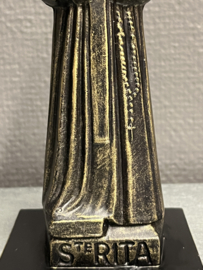 Heiligenbeeld Rita van Cascia, 18 cm hoog. brons (3)