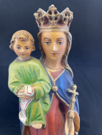 Maria met kind, gerestaureerd, gips,  26 cm (5)