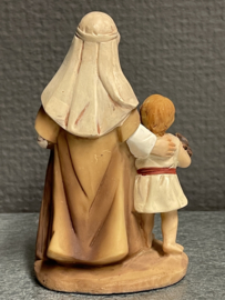 Santon, Resin, 9 cm, oude man met kind (9)