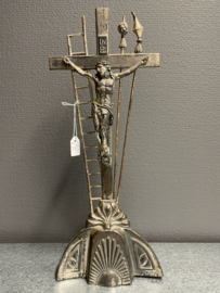 Passie kruis, metaal, antiek, 39 x 16 cm (8)