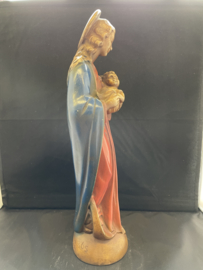 Maria met kind, op halve maan, antiek, 35 cm, kleine beschadigingen, (5)