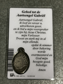 Devotiemedaille Gabriel inclusief bidprentje, 2.5 CM