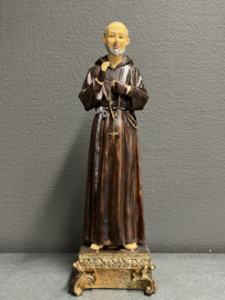 Heiligenbeeld Pater Pio van Pietrelcina, 32 cm hoog, resin (1)