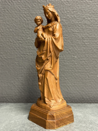 Heiligenbeeld Maria met kind, Italiaans, hout, 18cm (3)