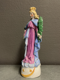 Heiligenbeeld Maria met kroon, porselein, 23,5 cm (3)