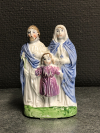 Heiligenbeeld heilige Familie  biscuit porselein, 1900, 10 cm. (1)
