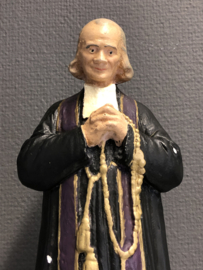 Heiligenbeeld Johannes Maria Vianney, Pastoor van Ars Antiek gipsen beeld 35 cm (8)