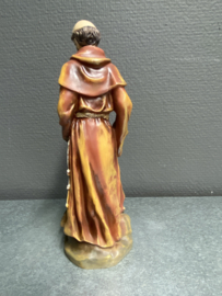 Heiligenbeeld  Franciscus van Assisi met wolf en duiven, resin, 20 cm (3)