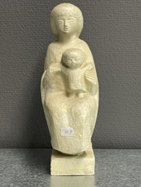 Heiligenbeeld Maria met kind, beton, 25 cm, (5)