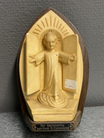 Herinnering Heilige Communie, gips/hout, 17 cm (0)