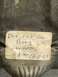 Wijwaterbakje Antiek Tin, Maria OLV van Scherpenheuvel 18.5 cm (7)
