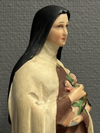 Heiligenbeeld Theresia van Lisieux, 32 cm, gips, 1930, beschadigt (4)