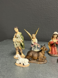 Kerstgroep 11 figuren, resin, 7 cm (9)