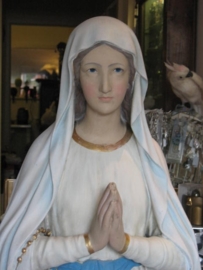 Heiligenbeeld Maria O.L.V van Lourdes, kerkbeeld, gips. 160 cm, 19e eeuw