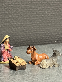 Kerstgroep 5 figuren, resin, 5 cm (9)