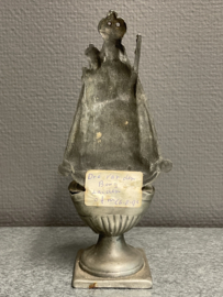 Wijwaterbakje Antiek Tin, Maria OLV van Scherpenheuvel 18.5 cm (7)