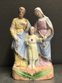 Heiligenbeeld heilige familie  biscuit, 1900, 21 x 13cm. (5)