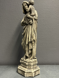 Heiligenbeeld Maria met kind gips, 1930, 36cm. (3)