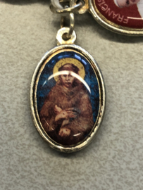 Devotiemedaille Paus Franciscus en Franciscus van Assisi, 2 cm