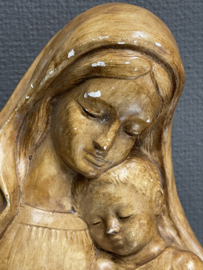 Plaquette Maria met kind, gips,  29 x 20 cm (7)