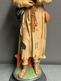 Heiligenbeeld Benedictus Labre, vagebond Gods,gips 44 cm, (5)