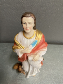 Heiligenbeeld Johannes de Evangelist, 20 cm, resin, (2)