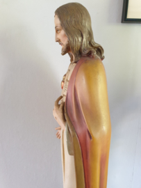 Heiligenbeeld Jezus Heilig Hart, Gips,  66 CM, ST. Jos 1930 Venlo (H)