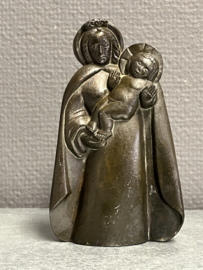 Heiligenbeeld Maria met kind, brons,  12.5cm  (3)