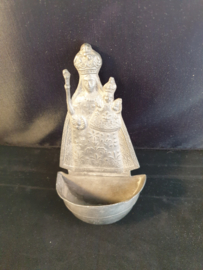 Wijwaterbakje Maria met kind, Tin 15cm (3)