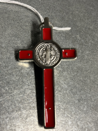 Benedictus kruis geëmailleerd,  8 x 4.5 cm
